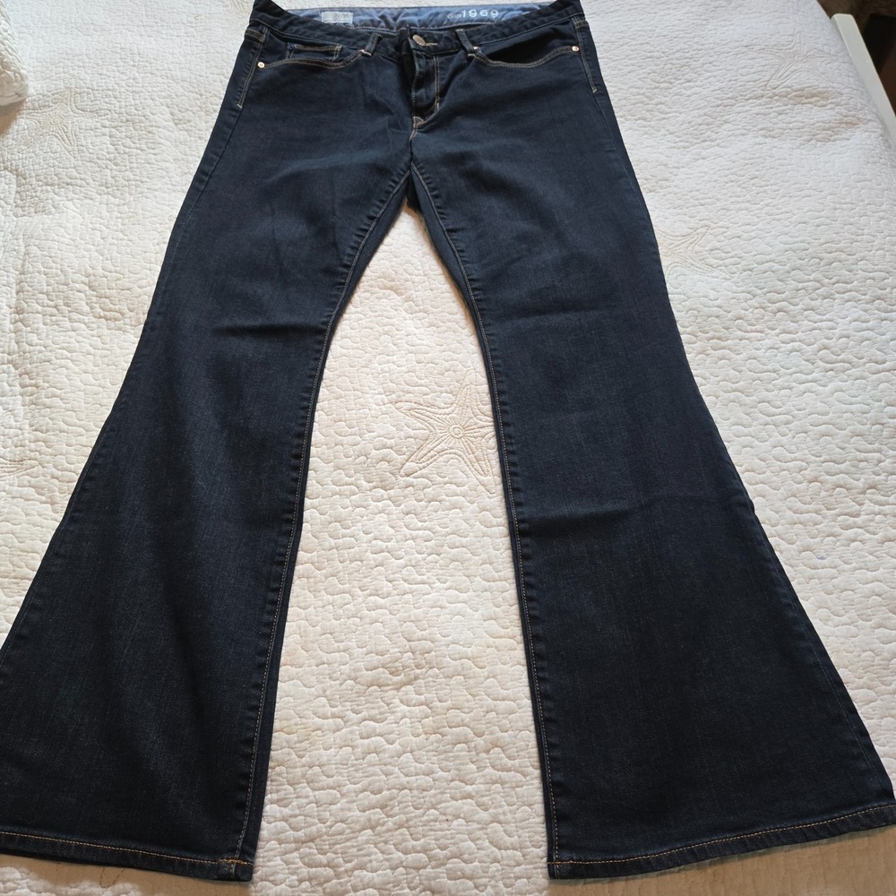 Gap Jeans Womens 32/14R Dark Wash 1969 Curvy Bootcut Stretch Denim